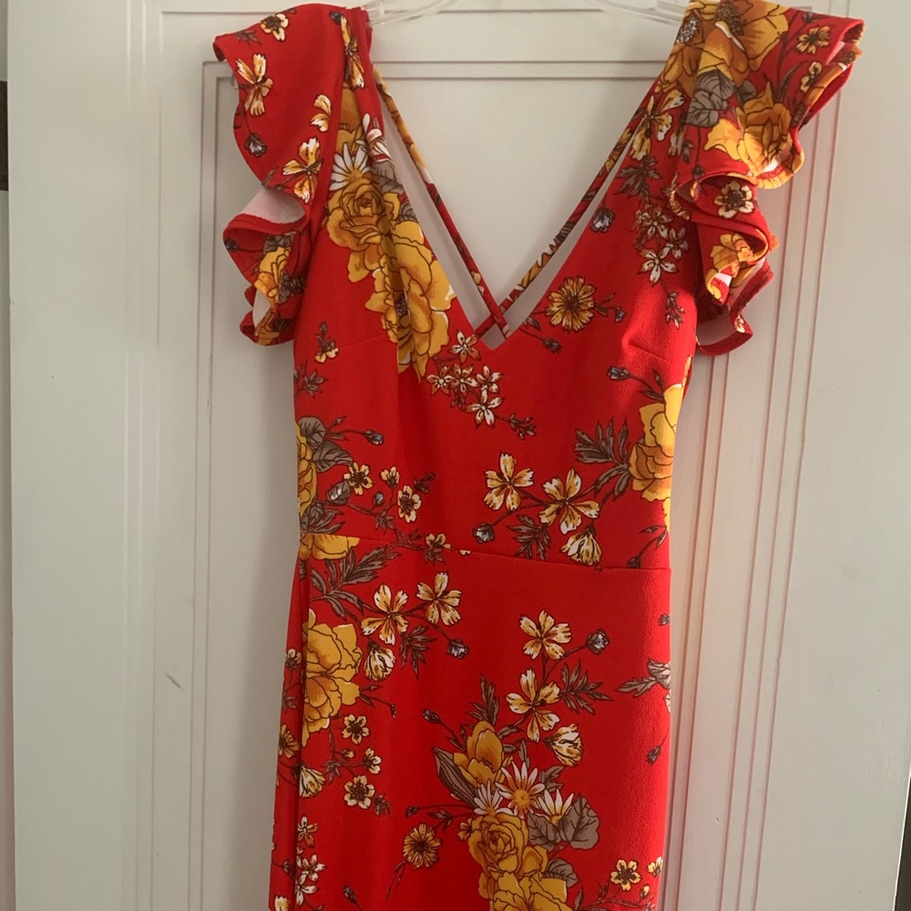 Midi length orange floral FN dress